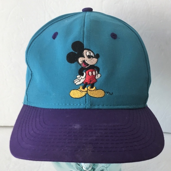 Disney Other - VTG Vintage Disney Mickey Mouse Teal Purple Hat